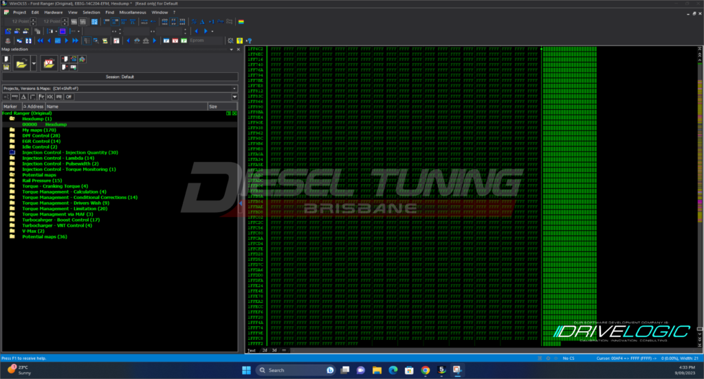 Ford Ranger Puma P5AT 3.2L EB3G-14C204-EFM WinOLS mappack/damos/a2l